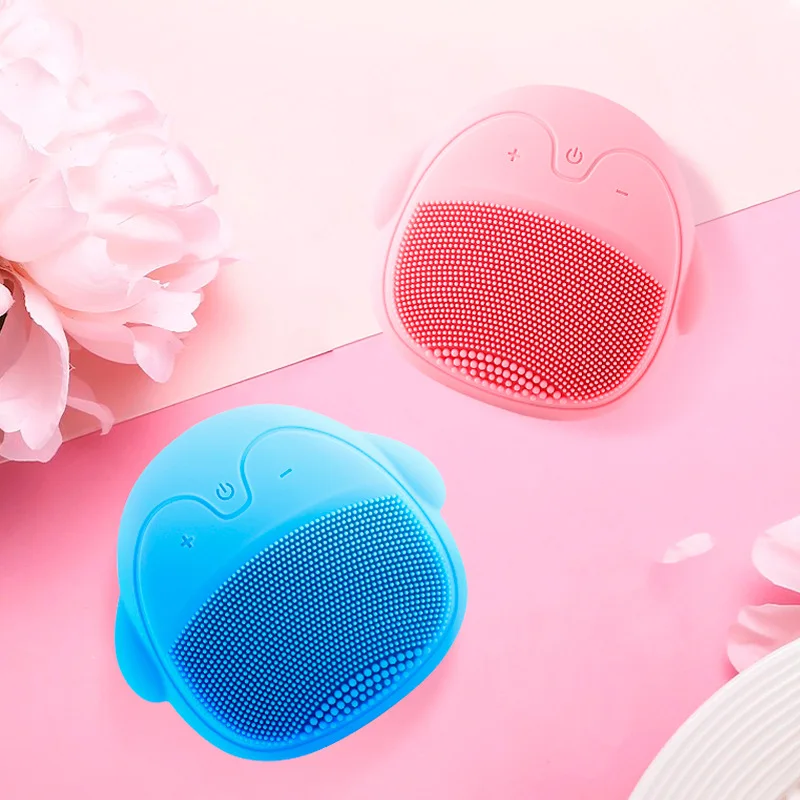 

Cartoon Silicone Gel Cleansing System Vibration Acoustic Facial Cleaning Device Electric Facial Brush Multi-functional Face Wash