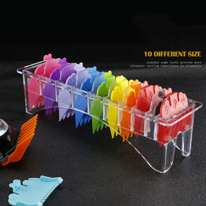 

10pcs 1.5mm~25mm Multi Hair Trimmer Attachment Colorful Hair Clipper Guide Limit Combs With Storage Box For Barber Hair Styling