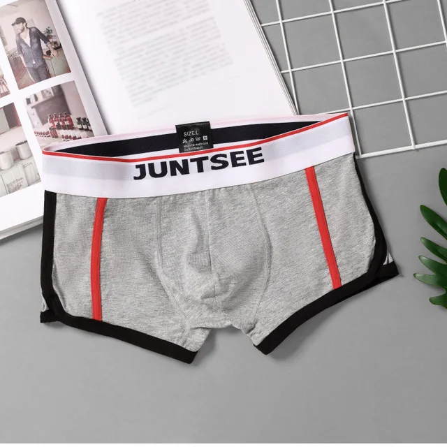 Juntsee men's underwear young men's boxer shorts lycra cotton
