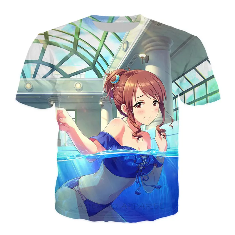 Сексуальная девушка в бассейне футболка Kawaii забавная футболка новая волна хипстер аниме идол топы хип хоп Уличная Harajuku женская летняя футболка - Цвет: 2