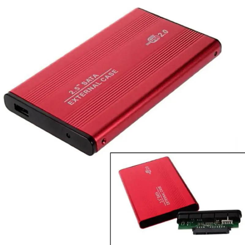 2,5 дюймов USB 2,0 SATA HDD чехол SSD коробка внешняя Мобильная коробка для жесткого диска 2,5 ''usb sata Корпус чехол корпус из алюминиевого сплава