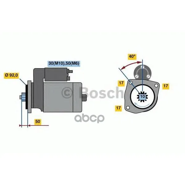 Стартер Камаз С Дв.740.30-260,740.50-360,740.51-320 Bosch арт. 0001261006