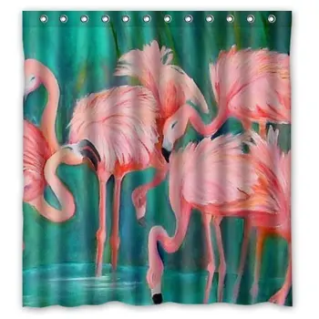 

Flamingo Pattern Waterproof Polyester Fabric Shower Curtain 66 x 72 Inches