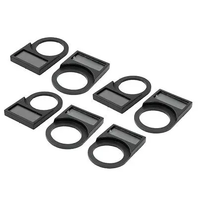 

22mm Dia Round Push Button Switch Plastic Notice Board Black 7 Pcs