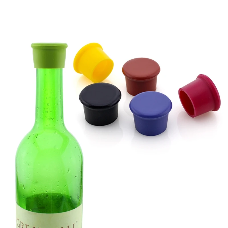 Round Wine Bottle Silicone Cap Beer Bottle Cover Glass Bottle Seal Soft Plug Barware Accessories Wine Bottle Cap Seal