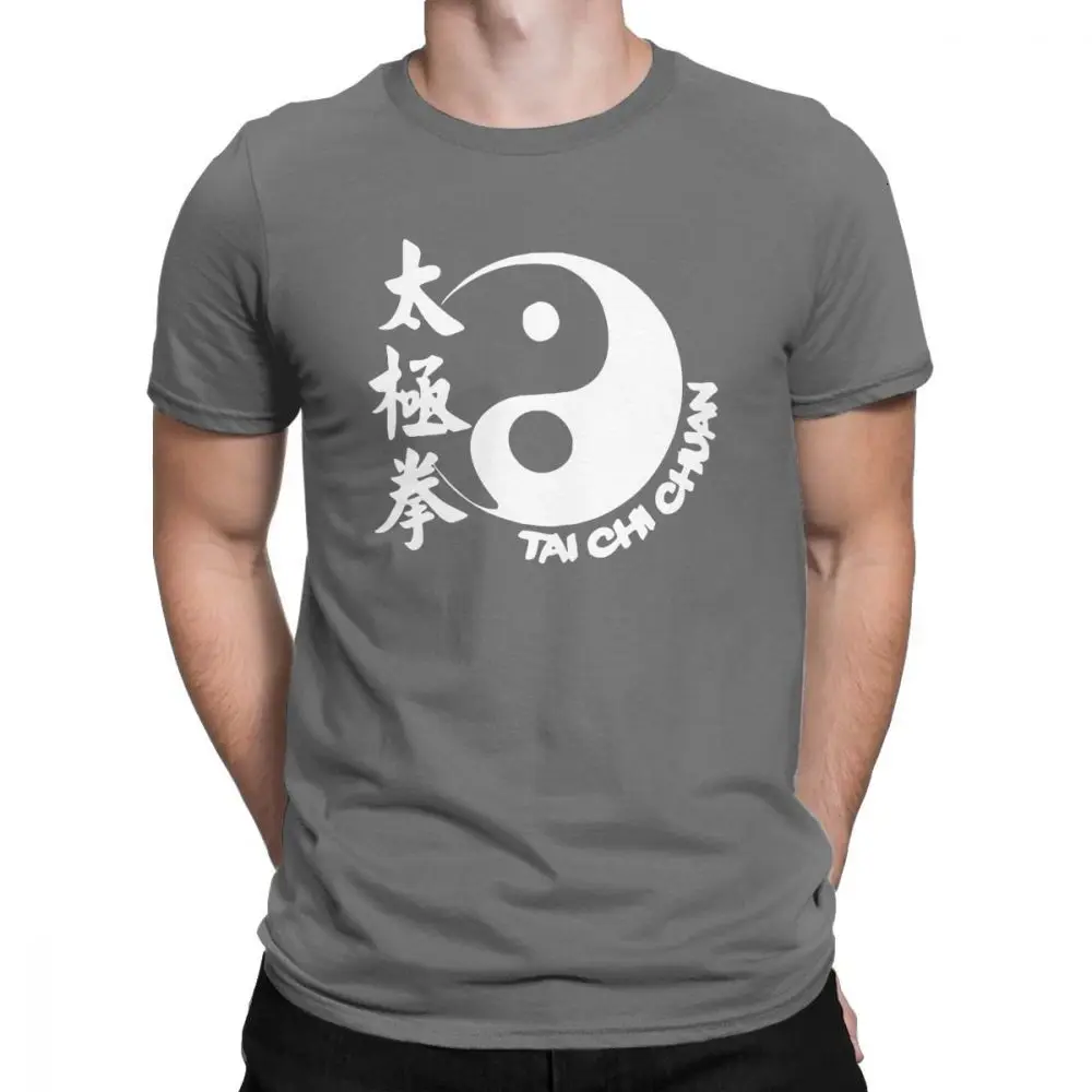 DarkGrey Midnite Star Tai Chi Chuan T Shirt Men's Pure Cotton Hipster T-Shirts Crew Neck Tees Short Sleeve Clothing 4XL 5XL 6XL - Цвет: DarkGrey
