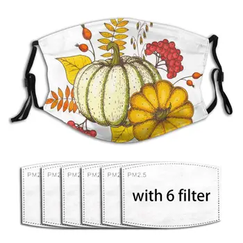

Fall Leaves Pumpkin Mask Mouth Face Mask Anti Dust Mask with Replaceable Filter
