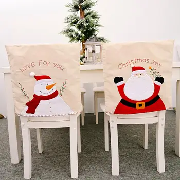 

FENGRISE Santa Claus Snowman Chair Cover Merry Christmas Decoration for Home Xmas Dinner Ornaments Navidad 2020 New Year 2021