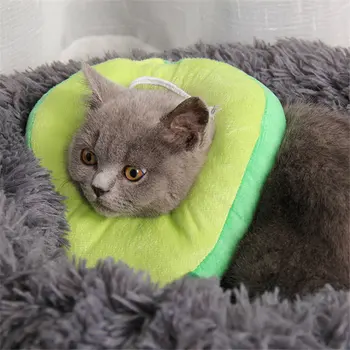 

New Pet Soft Toast Bread Avocado Shaped Elizabethan Collar Cotton Wound Healing Medical Protection Collar Pets Acessories