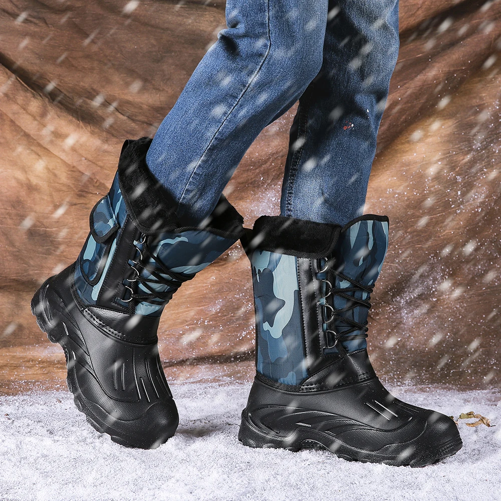Мужские зимние теплые плюшевые ботинки со съемной вставкой; военные тактические армейские зимние ботинки; Водонепроницаемая Ковбой Западный стиль; обувь для верховой езды