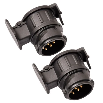 

2pcs 13 To 7 Pin Plug Trailer Adapter Connector 12V Towbar Towing Durable Waterproof Plugs Socket Adapter Protects Connections