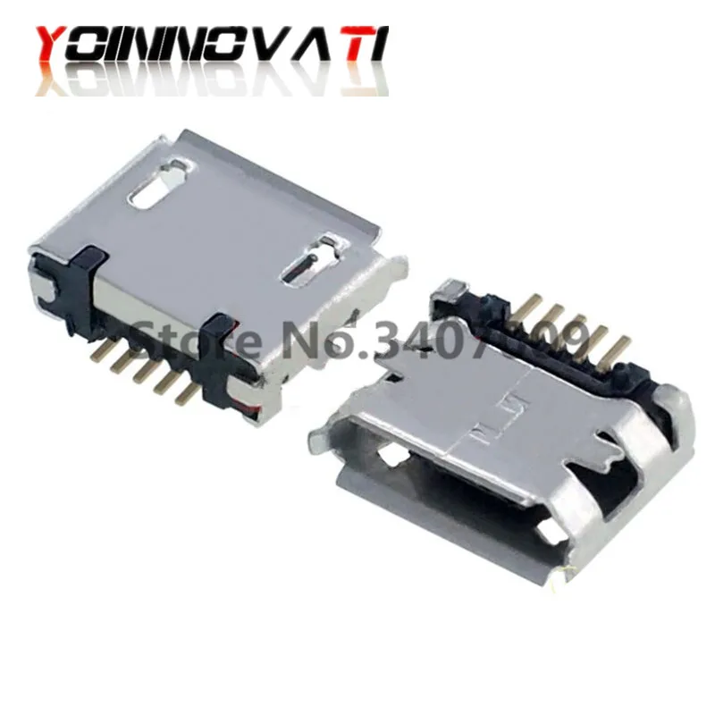 50 шт потребительских упаковок для микро USB гнездо 5pin SMD Короткая игла Медь