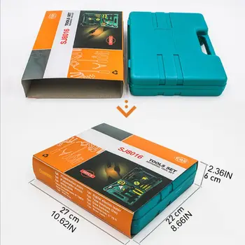 

16 Pcs Car Manual Combination Repair Tool Set Sleeve Wrench Set Durable Hard B36B