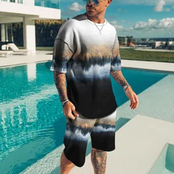 Ensemble de vêtements de sport pour hommes, haut à la mode, créatif, tenue courte, survêtement d'été, t shirt décontracté à col rond, costume Harajuku 