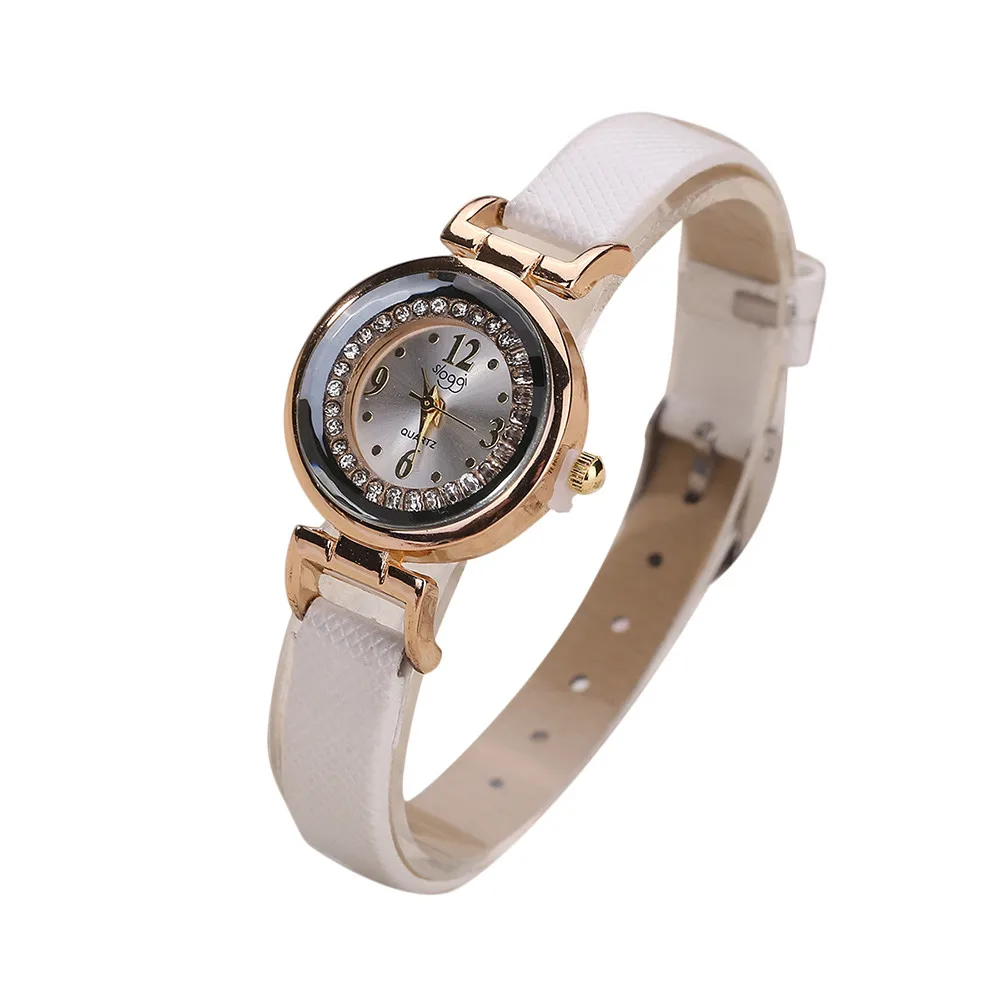 

Women Fine Leather Band Diamond Analog Quartz Movement Wrist Watch Quartz Analog Waterproof Ladies Dress Wrist Watch relogio #10