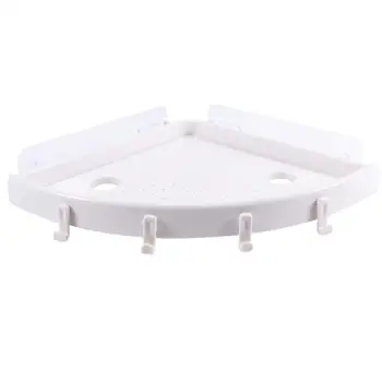 

Corner Shelf Organizer Rack Bathroom Shelf Wall Sucker Storage Shelf Triangle Bathroom Wall Shelf For Home Kitchen Rack (White)
