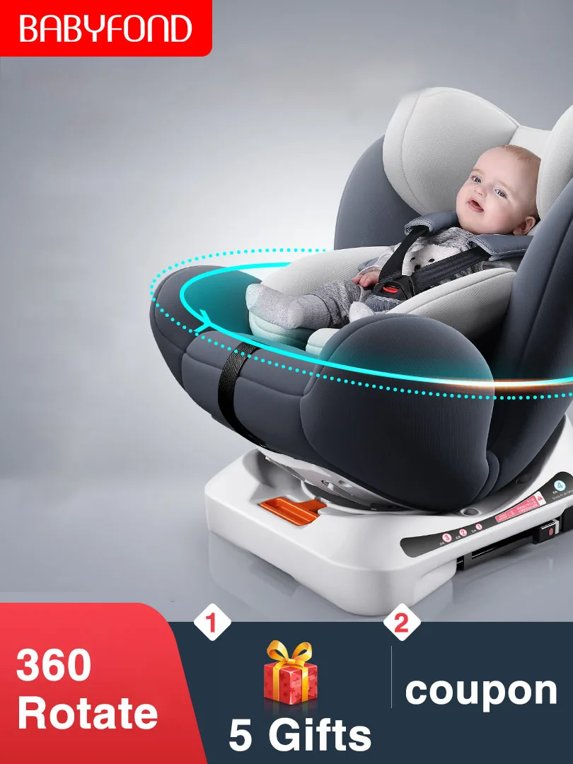 0-12 лет ребенок безопасное детское сидение детский автомобиль Портативный 360 градусов вращающееся сиденье интерфейс ISOFIX пятиточечная