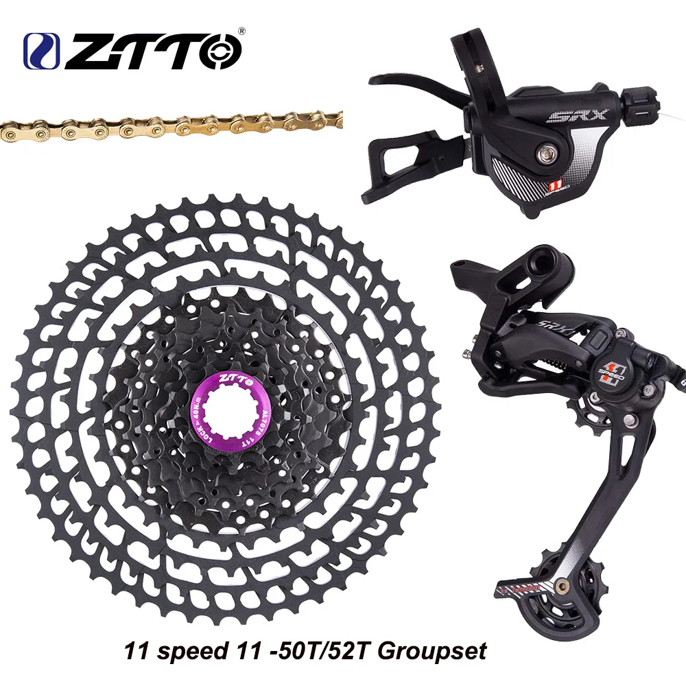 ZTTO MTB велосипед 11 Скорость указано 11s 11-50 т/52 т Кассетный Сверхлегкий 11 вольт 11s переключения переключатель золотая цепочка передняя Звездочка 32/34/36 T