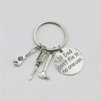 

"If Dad Can't Fix It No One Can" Hand Tools Keychain Daddy Key Rings Gift for Dad Fathers Day, Father Key Chain Accessories