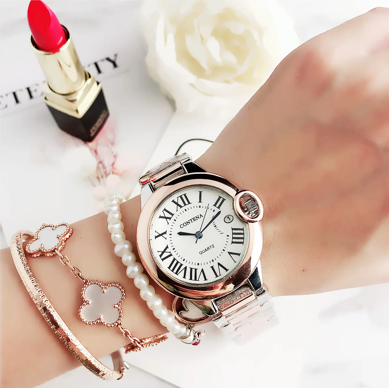CONTENA Feminino женские нарядные часы Reloj Mujer часы для женщин бриллиантовые модные женские часы Relogio
