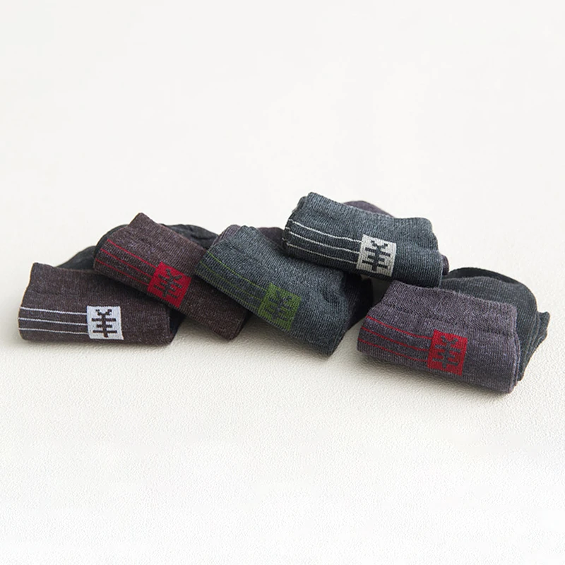 10Pairs/lot Wool Socks Man Warm Long Men's Socks Crew Casual Business Socks Male Autumn Winter Calcetines Mujer - Цвет: random color 10pairs