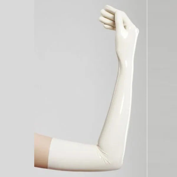 Новые стильные белые перчатки из чистого натурального латекса Длинные наручные