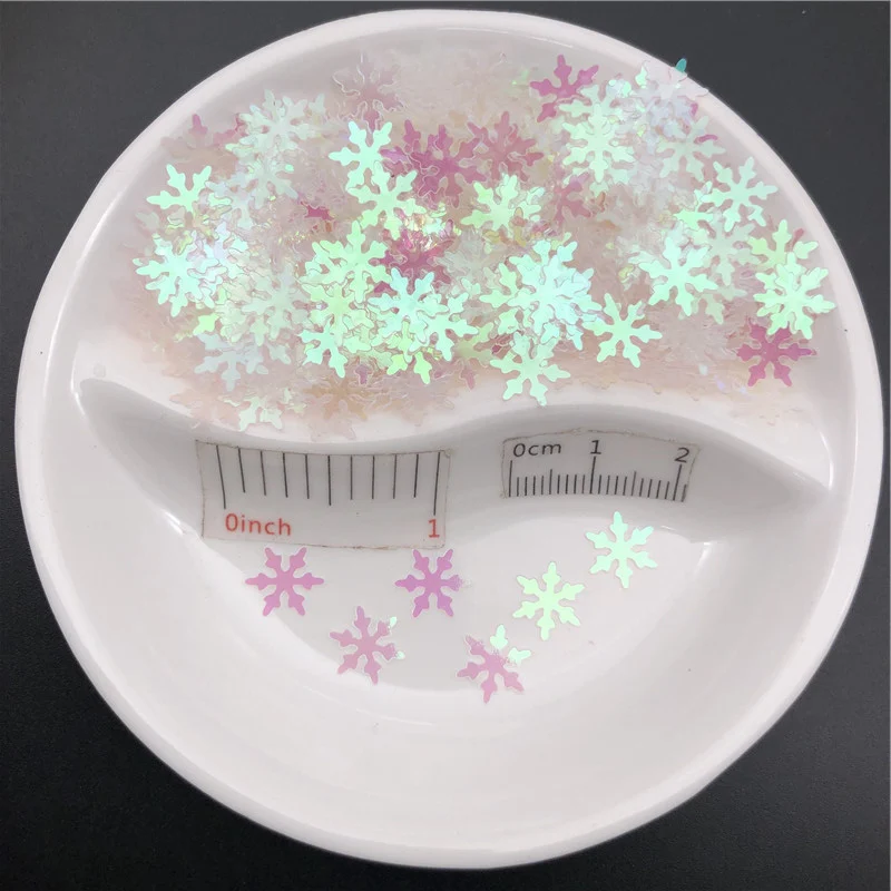 20g Glitter Snowflake Sequins for Crafts Loose Sequin Paillettes Sewing  Accessories Christmas Wedding Decoration Confetti 9mm