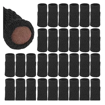 

24 Pcs Elastic Anti-Slip Knitting Furniture Chair Leg Socks-Floor Protectors, Furniture Pads Covers (Black)