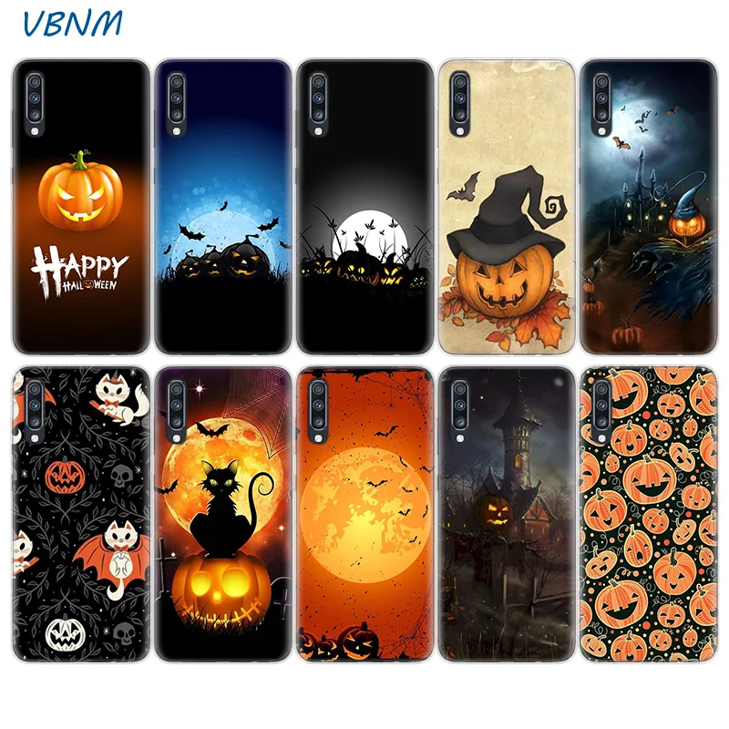 

VBNM Happy Halloween Heart Case For Samsung Galaxy A70 A50 A20E S10E S10 Plus A40 A30 A20 A10 A60 A80 M40 M30 M20 M10 Cover Hull