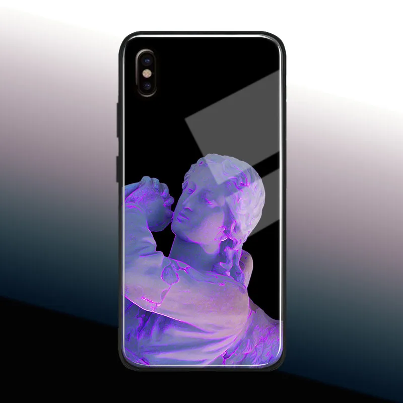 Глянцевый силиконовый чехол для iPhone SE 6 6s 7 8 Plus X XR XS 11 12 mini PRO MAX Vaporwave|Бамперы| |