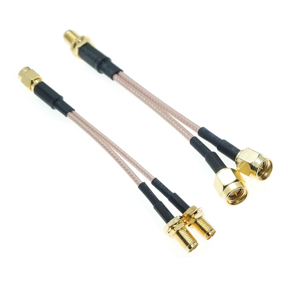 SMA to 2X SMA Male Female Y type Splitter Combiner jumper cable pigtail RG316