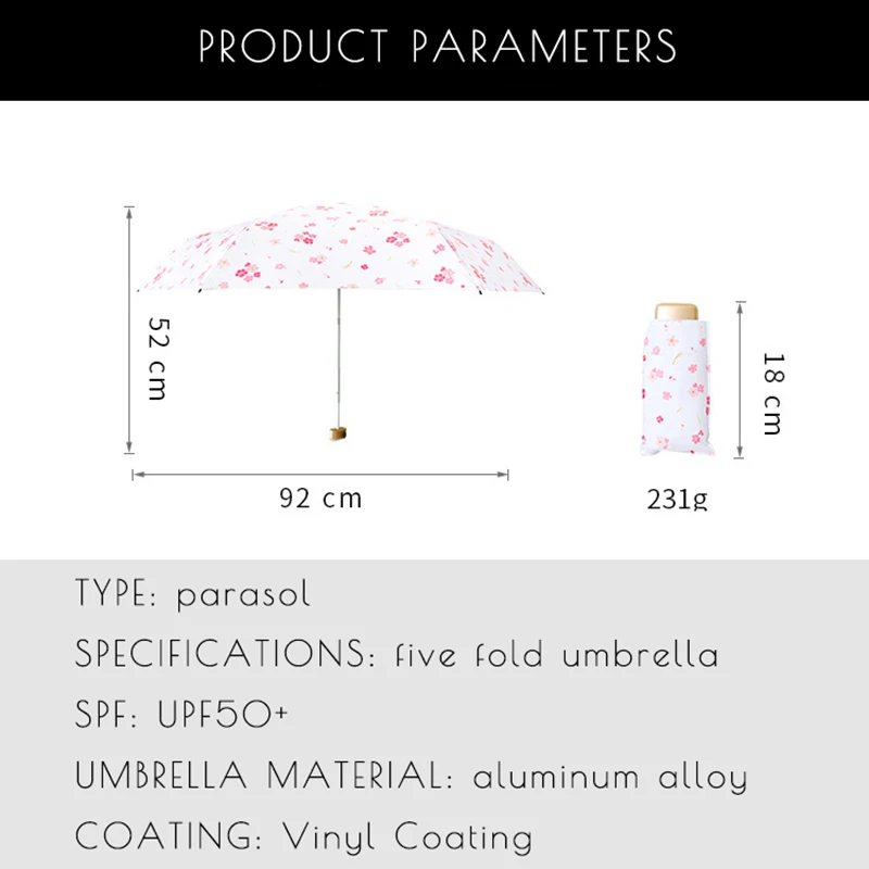 Карманный мини-зонтик, маленький зонтик, анти-УФ, водонепроницаемый зонтик для женщин, солнцезащитный, УФ-защита, складные зонты, рождественский подарок