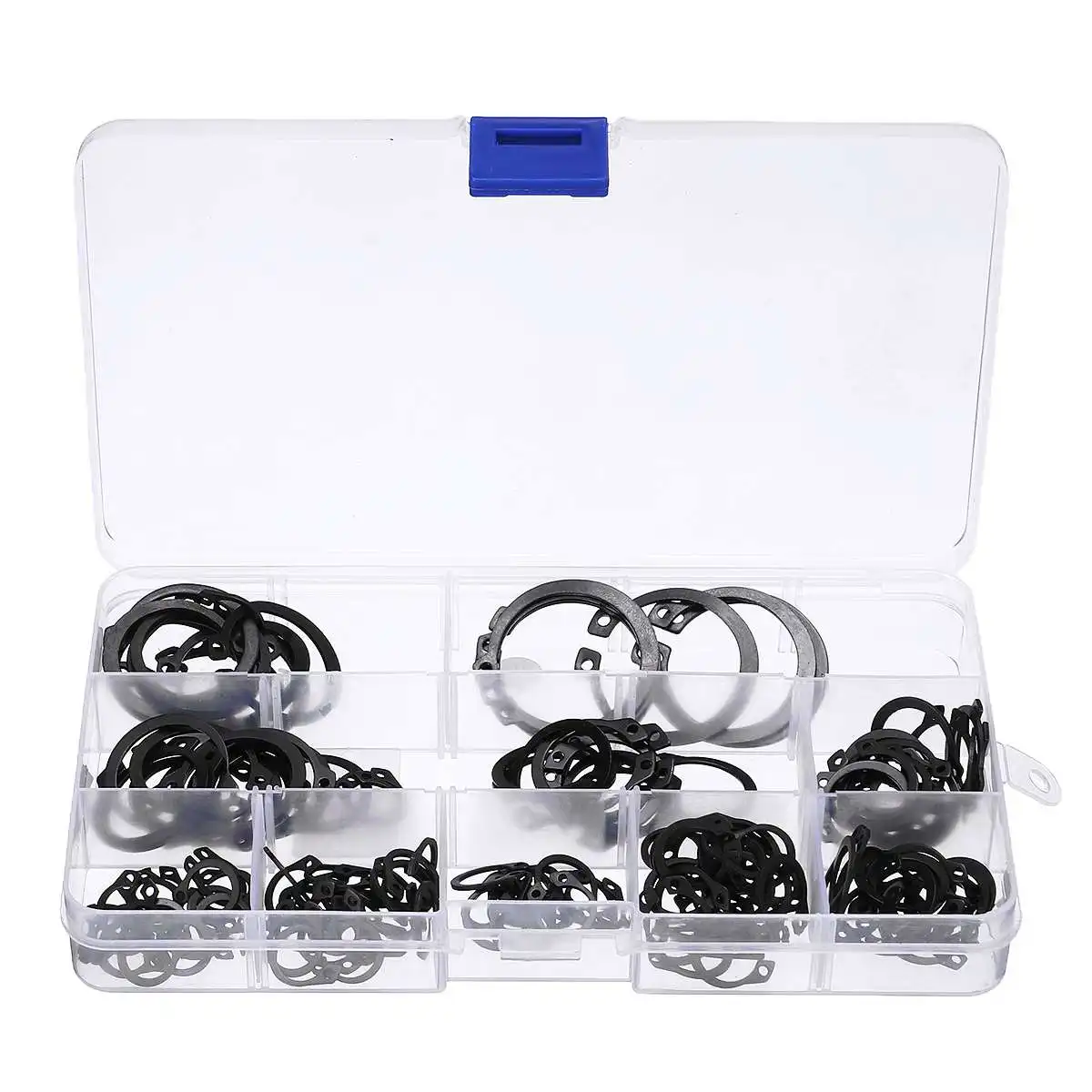 148PCS 9-30MM Internal External Retaining Circlips C-clip Washers Snap Retaining Ring Circlip Carbon Steel Assortment Kit