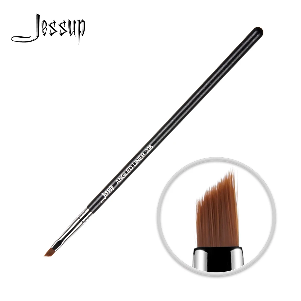 

Jessup ANGLED LINER Single Makeup Brush Eye 1pc High Quality Professional Fiber Hair Wooden Handle Black Cosmetic Tool 206