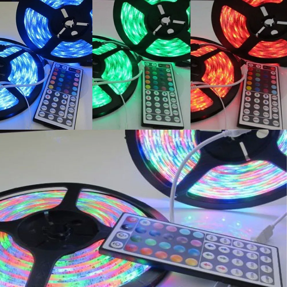 Свет для кухонный светильник 10 м 3528 SMD RGB 600 Светодиодная лента+ 44 Ключ ИК-пульт дистанционного управления светодиодный ночник диод