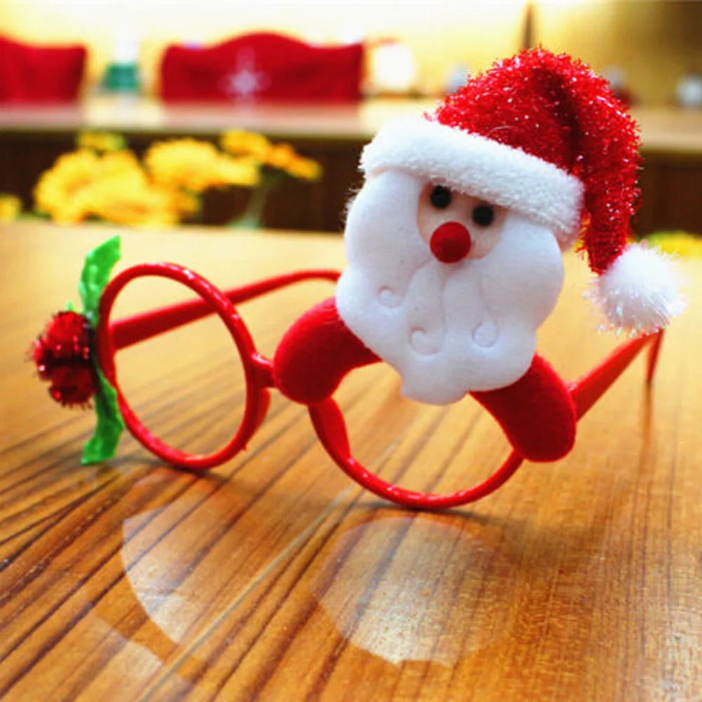 Забавные рождественские очки, новинка, вечерние, Санта Клаус, кролик, шапки, очки, рамка, Рождественское украшение, подарки для детей - Цвет: Santa Claus