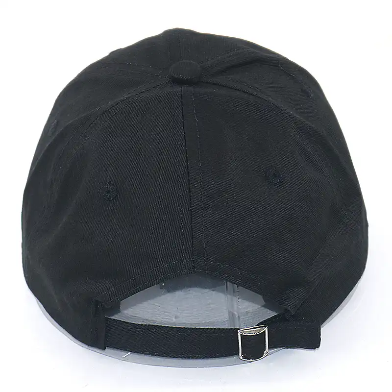 black strapback dad hat