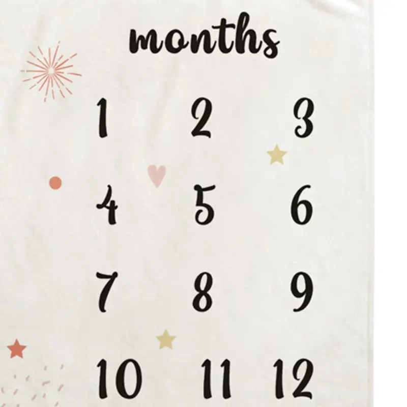 Baby Monthly Record Growth Milestone Blanket Cloud Star Patten Photography Props 4