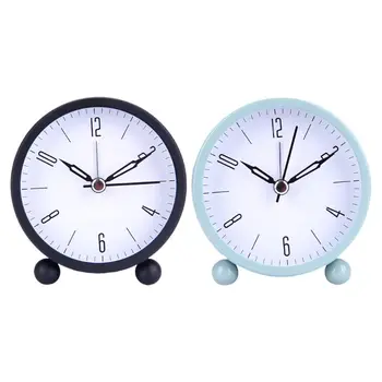 

Round 4 inch Super Silent Non Ticking Small Alarm Clock with Night Light Simply