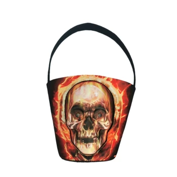 

2Pcs Halloween Props 3D Halloween Non-Woven Bucket Candy Bag Kids Trick or Treat Supplies Hot