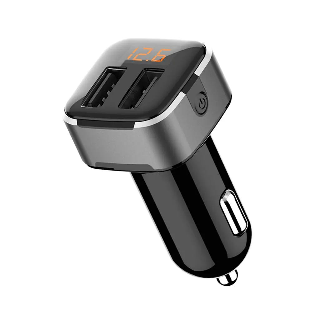 HY 39B автомобильное зарядное устройство с двумя USB металлическими алюминиевыми