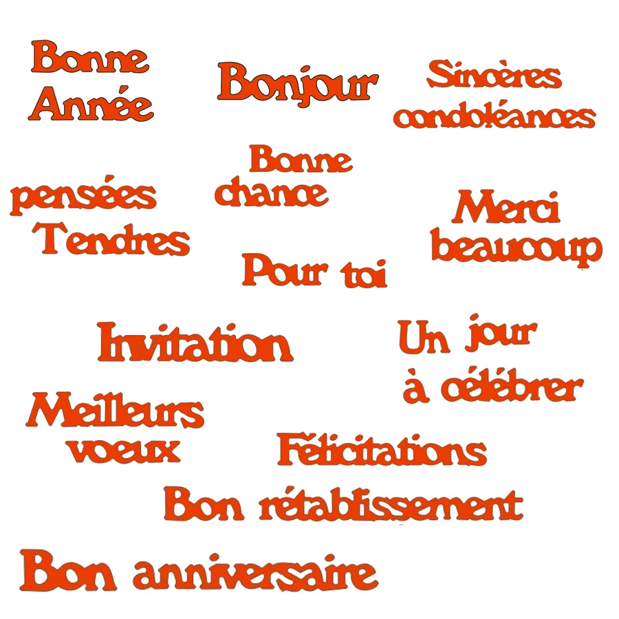 

13 шт. самые дешевые популярные французские слова металлические Вырубные штампы для рукоделия зеркальные штампы Новинка 2019