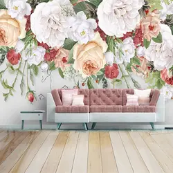 На заказ 3D настенная бумага для гостиной, спальни, фоновая стена, украшение для дома, модный цветок розы, фотобумага Современная
