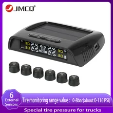 JMCQ solar power Truck TPMS Alarm Tire Pressure Sensor Monitoring System Auto Security alarm Pressure control system 6 sensor