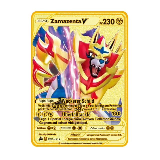 Pokemon Iron Shiny Cards English Charizard Mewtwo Pikachu Metal Cards Vmax Metal Gold Pack Game Collection Cards Gift Kids 24