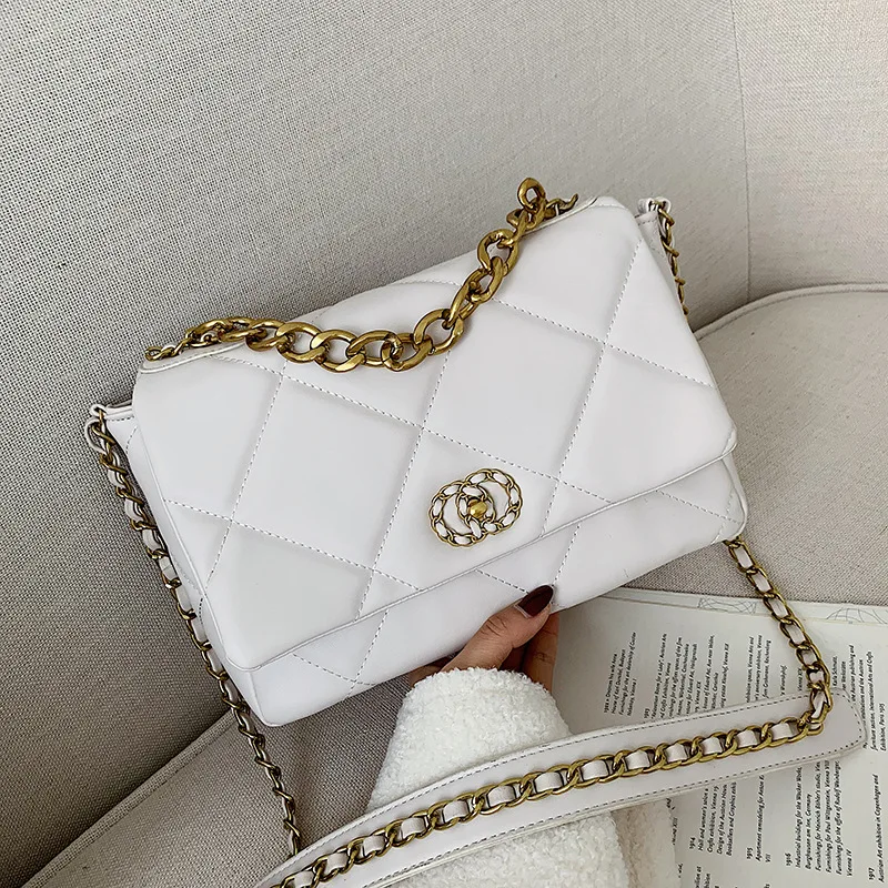 

Bags Bag Women's 2019 New Style Graceful PU Handbag Square Sling Bag Soft Leather Shoulder Bag WOMEN'S Messenger Bag-
