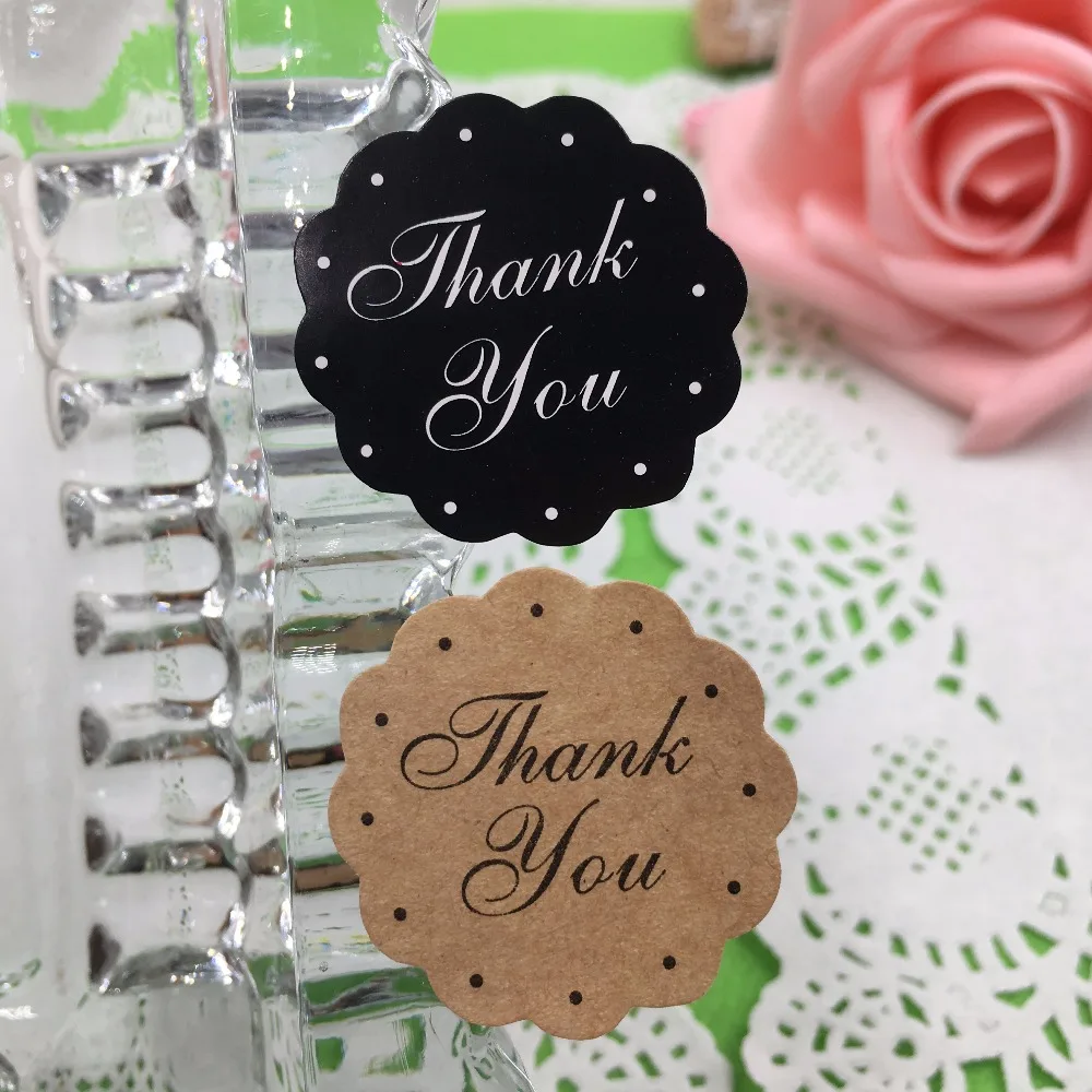 

5000pcs/lots Paper thank you Circular Cursive writing design Sticker Labels Seals Gift stickers for Wedding Labels