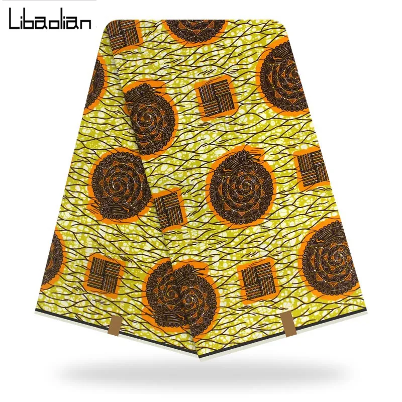 Настоящий воск, гарантированный настоящий голландский воск, высокое качество, pagne, горячие принты, воск хлопок, 6 ярдов, африканская Анкара, швейная ткань, F910-21