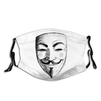 

Anonymous Mouth Face Mask V For Vendetta Facial Mask Pretty Polyester Mask with 2 Filters Adult