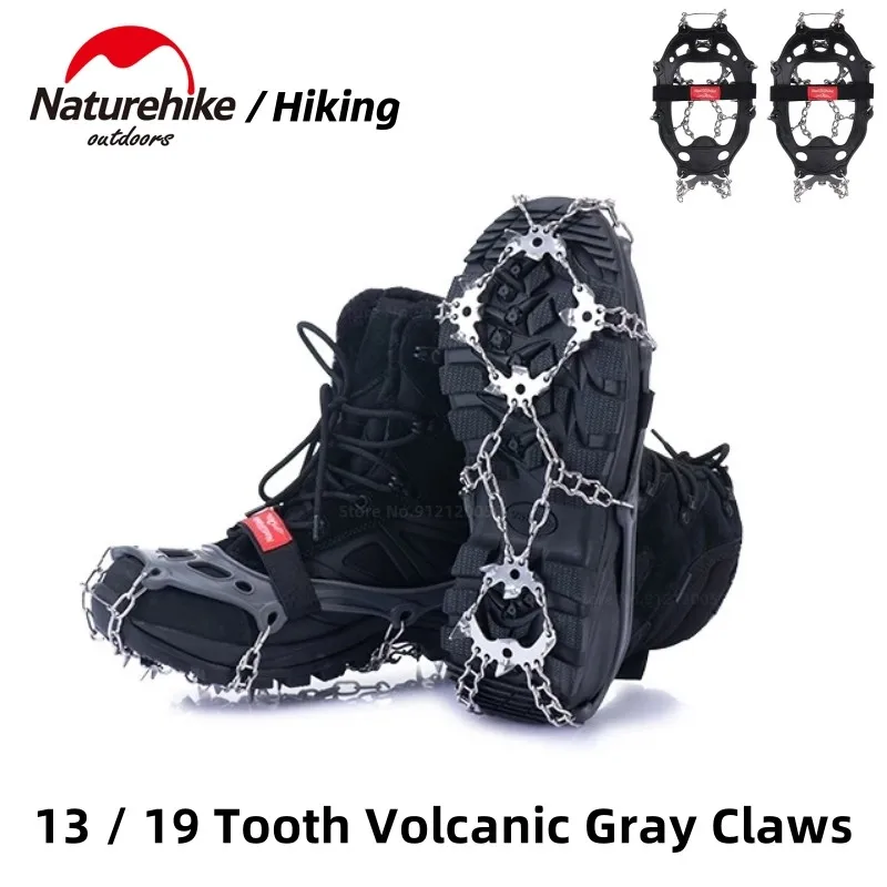 Naturehike NEW 13 /19 Teeth Anti-slip Climbing Crampons Outdoor Winter Ice Claws Snow Gripper Hiking Shoe Boot Grips Chain Spike 1